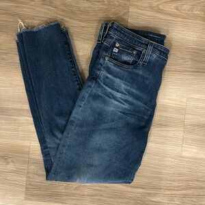 Size 31R, AG straight leg raw hem denim pants